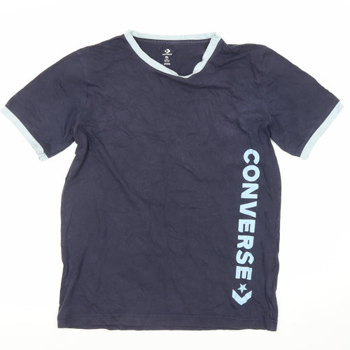 Converse Boys Blue XL T-Shirt with Logo, Casual Style