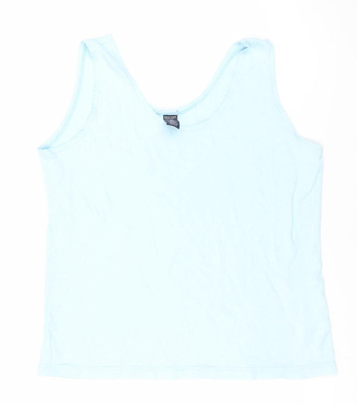 Lands' End Women's Blue Cotton Tank Top, Size 10