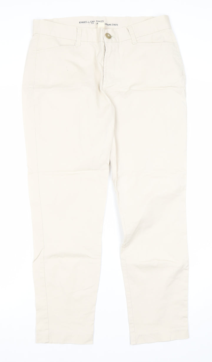 Gap Women's Beige Chino Trousers Size 8R Slim Fit