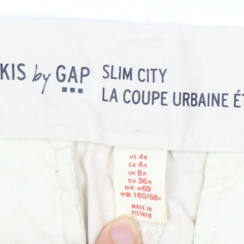 Gap Women's Beige Chino Trousers Size 8R Slim Fit
