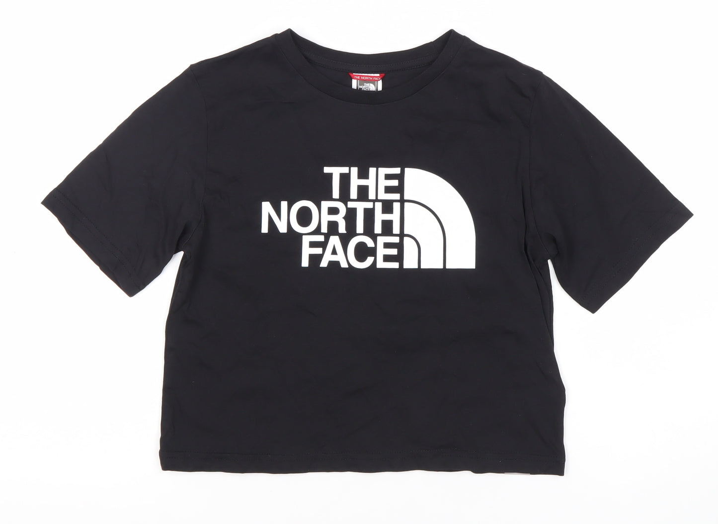 The North Face Black Girls' M T-Shirt, Logo Accent, Casual Cotton