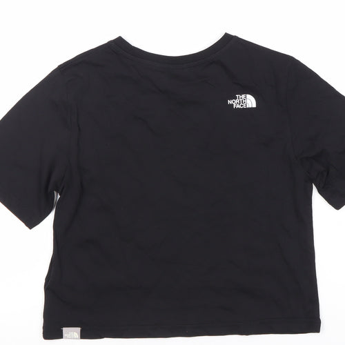 The North Face Black Girls' M T-Shirt, Logo Accent, Casual Cotton