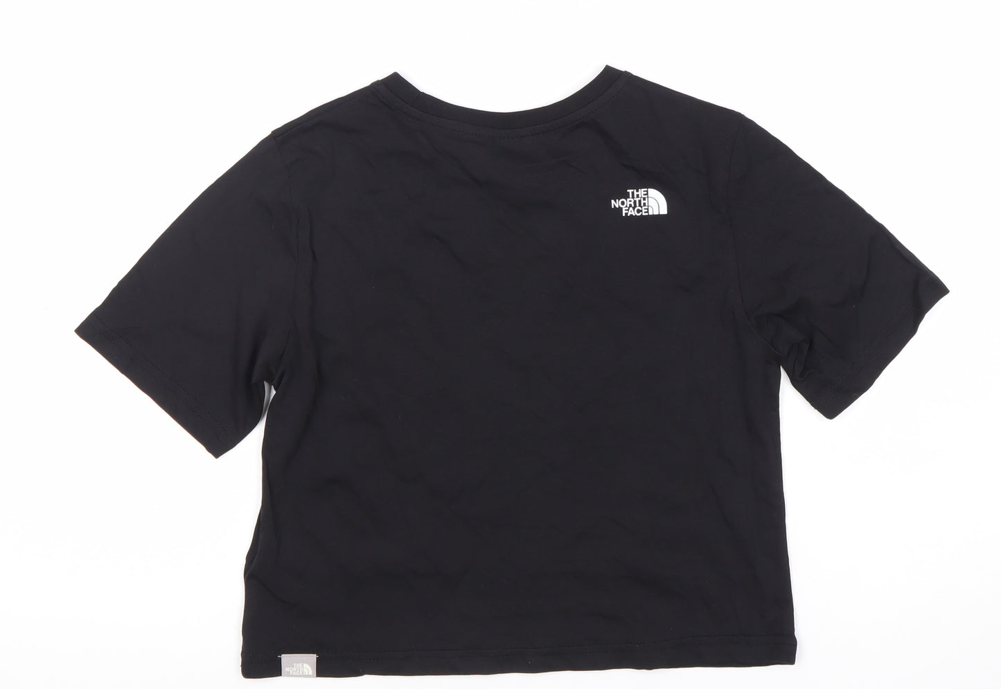 The North Face Black Girls' M T-Shirt, Logo Accent, Casual Cotton