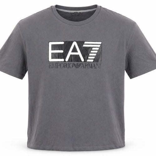 Emporio Armani Logo Boys Grey Cotton T-Shirt, 12 Years Casual