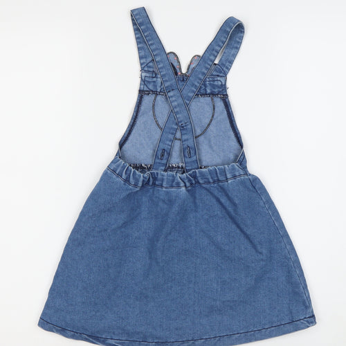 Minnie Girls Blue Denim Pinafore Dress 110 - Casual, Party Ready