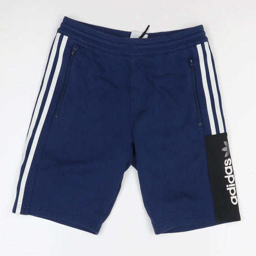 Adidas Boys Blue Athletic Shorts 11-12Y Gym Training
