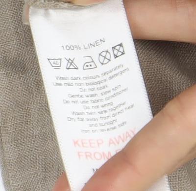 Monsoon Boys Brown Linen Trousers 6-7 Years Relaxed Fit