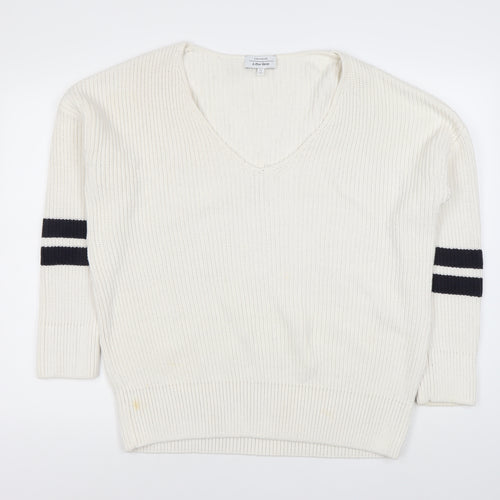 Patty Boutik Women's White V-Neck Jumper Size 12