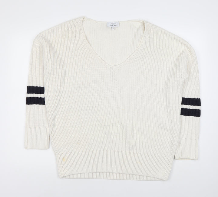 Patty Boutik Women's White V-Neck Jumper Size 12