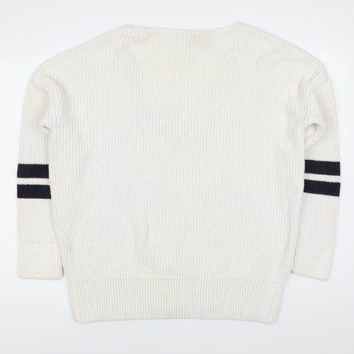Patty Boutik Women's White V-Neck Jumper Size 12