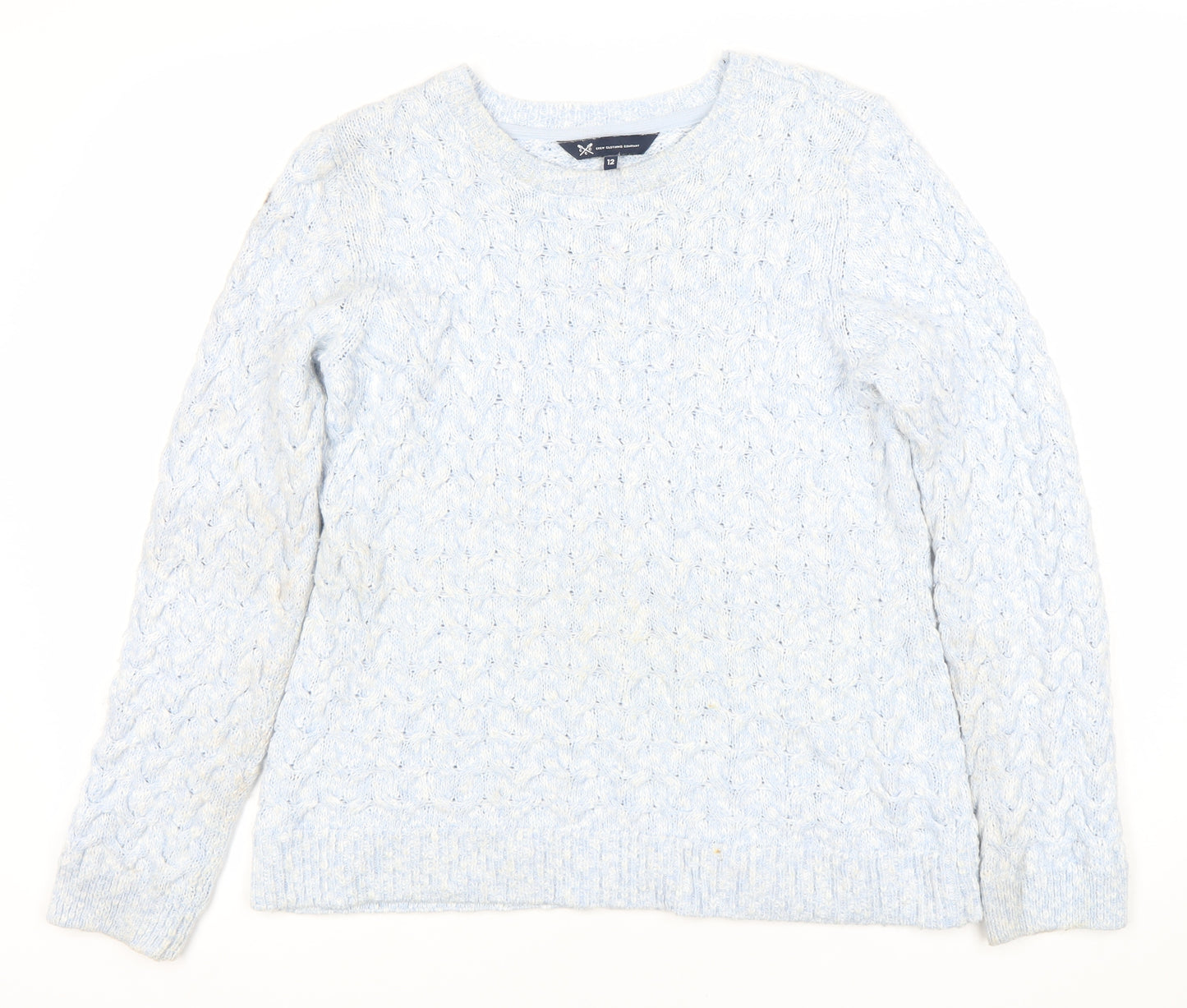 Crew Clothing Women's Blue Cable-Knit Jumper, Size 12