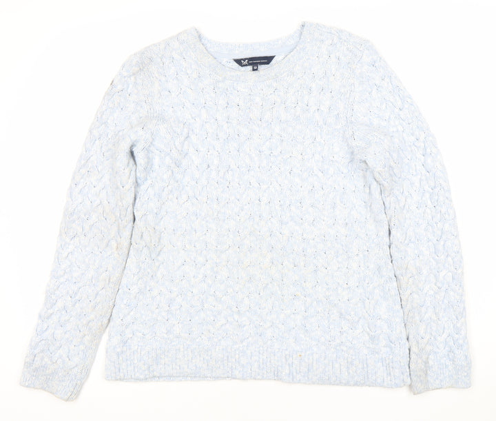 Crew Clothing Women's Blue Cable-Knit Jumper, Size 12