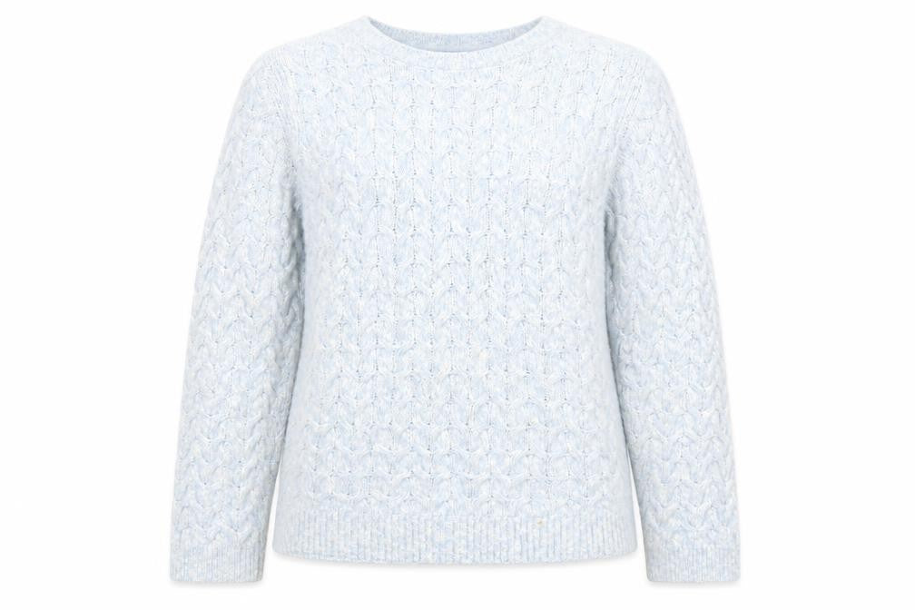 Front view of Crew Clothing Blue Cable-Knit Jumper, size 12