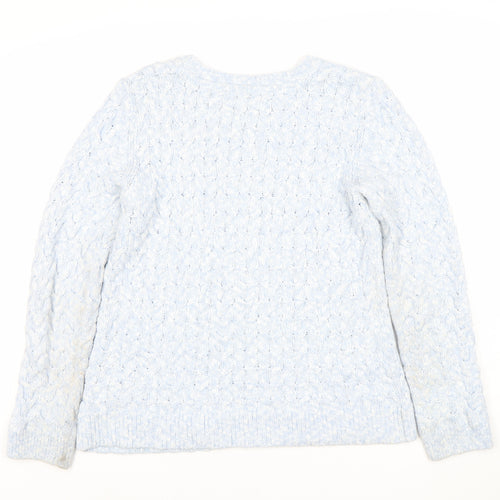 Crew Clothing Women's Blue Cable-Knit Jumper, Size 12