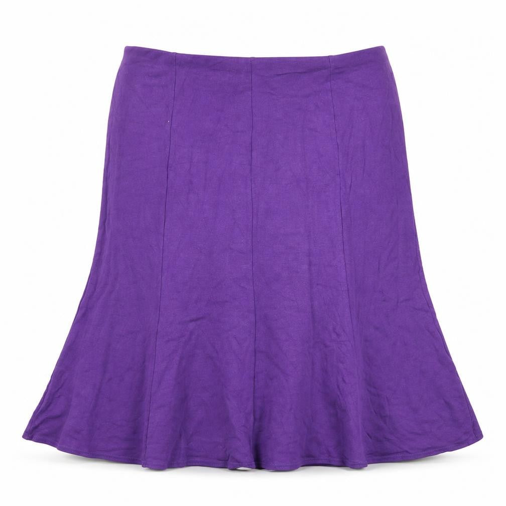 Front view of David Emanuel Women's Purple Midi Skirt, size 18