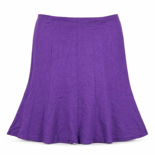 Front view of David Emanuel Women's Purple Midi Skirt, size 18