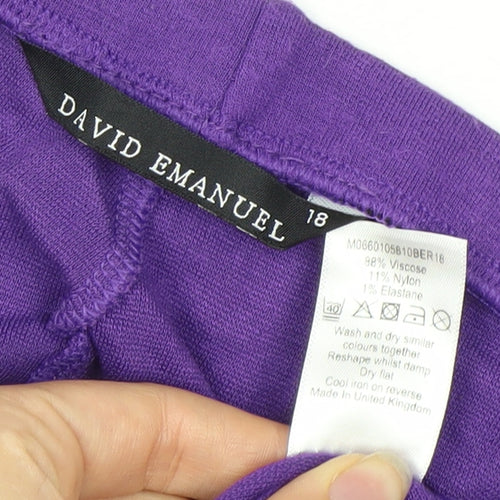 David Emanuel Women's Purple Midi Skirt Size 18