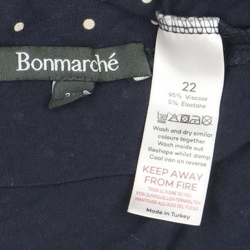 Bonmarche Women's Blue Polka Dot Cowl Neck Top