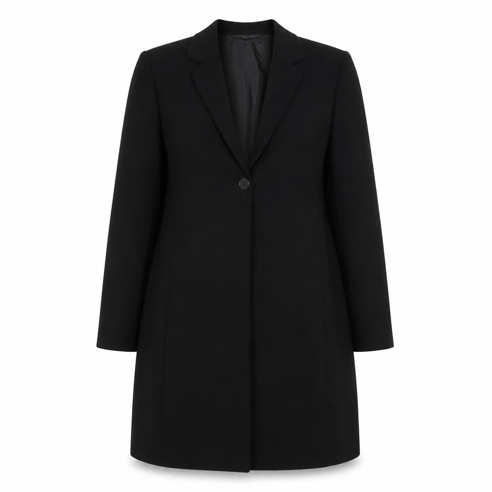 Front view of Maroon Collection Women's Black Blazer, size 12