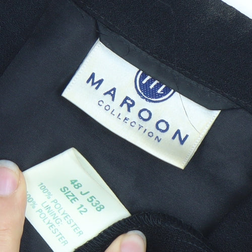 Maroon Collection Women's Black Blazer Size 12
