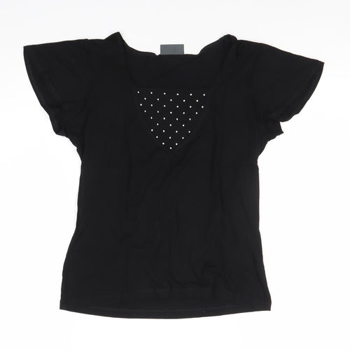 ALEX & CO. Women's Black T-Shirt, Size UK 10, Casual