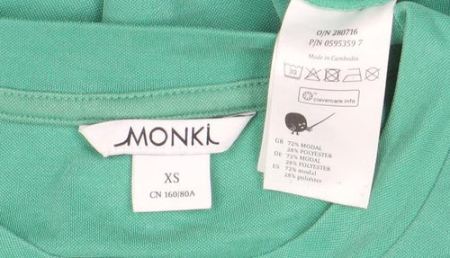 Monki Women’s Green Long T-Shirt Dress XS