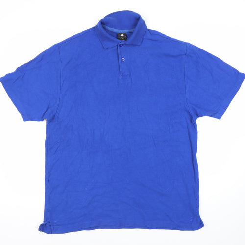 Pegasus Men's Blue Medium Cotton Polo Shirt