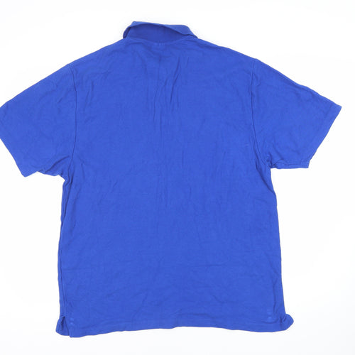 Pegasus Men's Blue Medium Cotton Polo Shirt