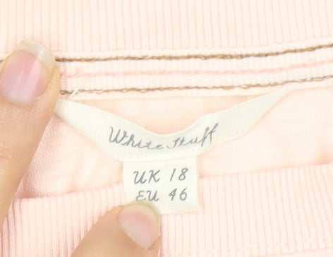 White Stuff Women's Pink Long Sleeve T-Shirt UK 18