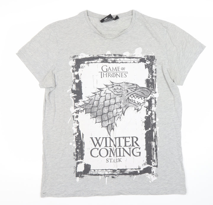 Game of Thrones Grey Stark Men's T-Shirt, Size L