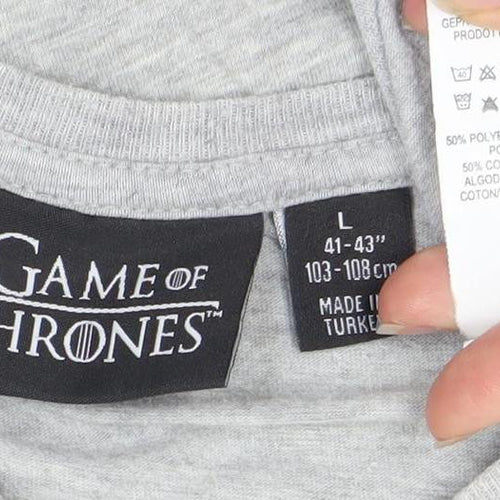 Game of Thrones Grey Stark Men's T-Shirt, Size L