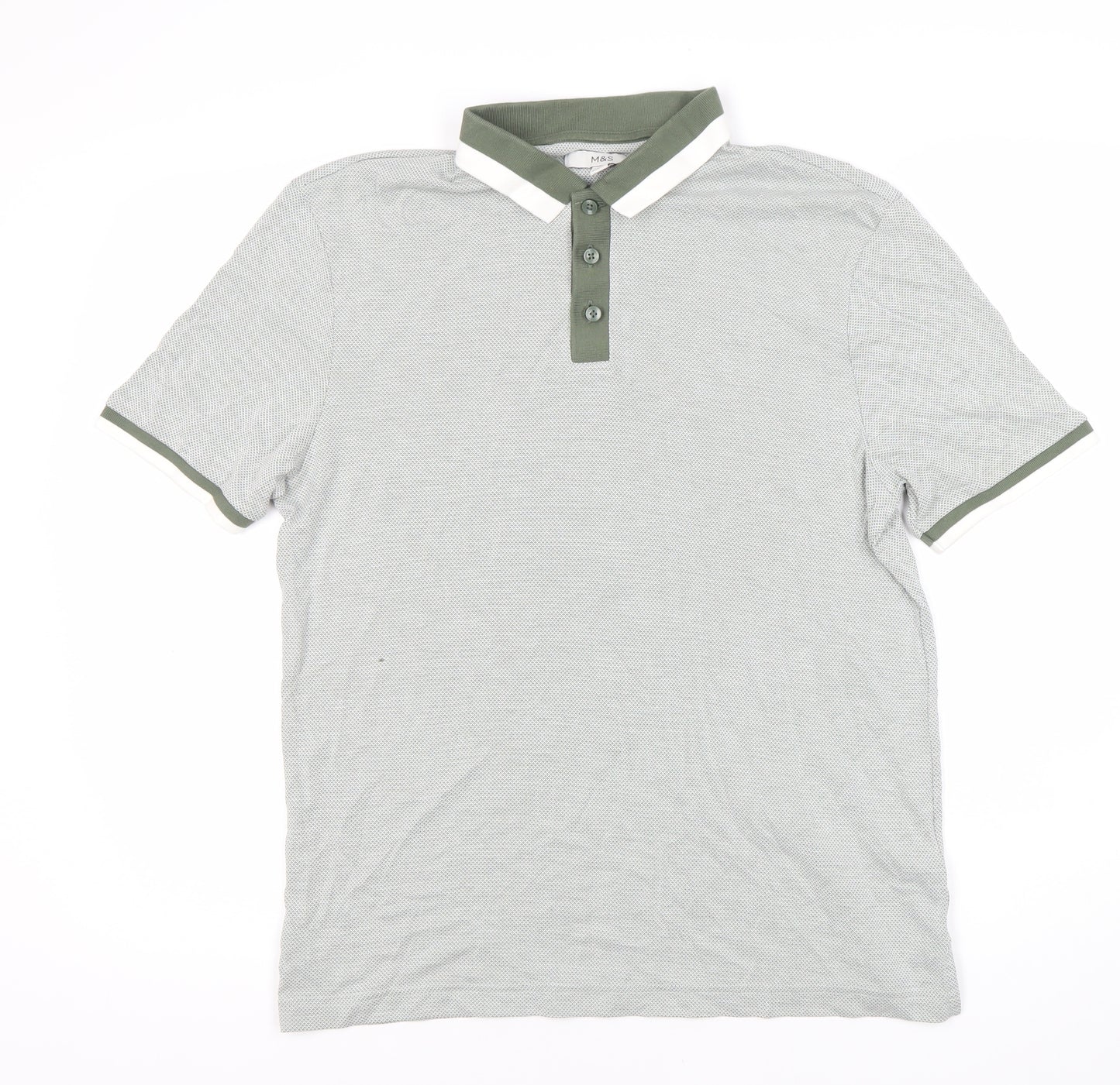 Marks and Spencer Green Polo Shirt M Short Sleeve