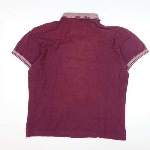 Charles Wilson Men's Red Polo Shirt, Size L, Short Sleeve