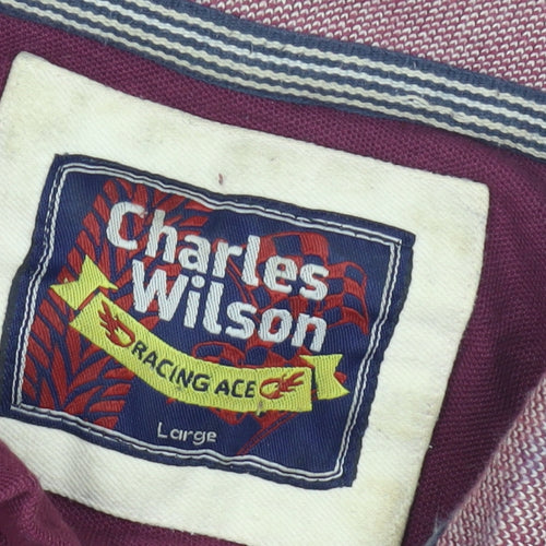 Charles Wilson Men's Red Polo Shirt, Size L, Short Sleeve