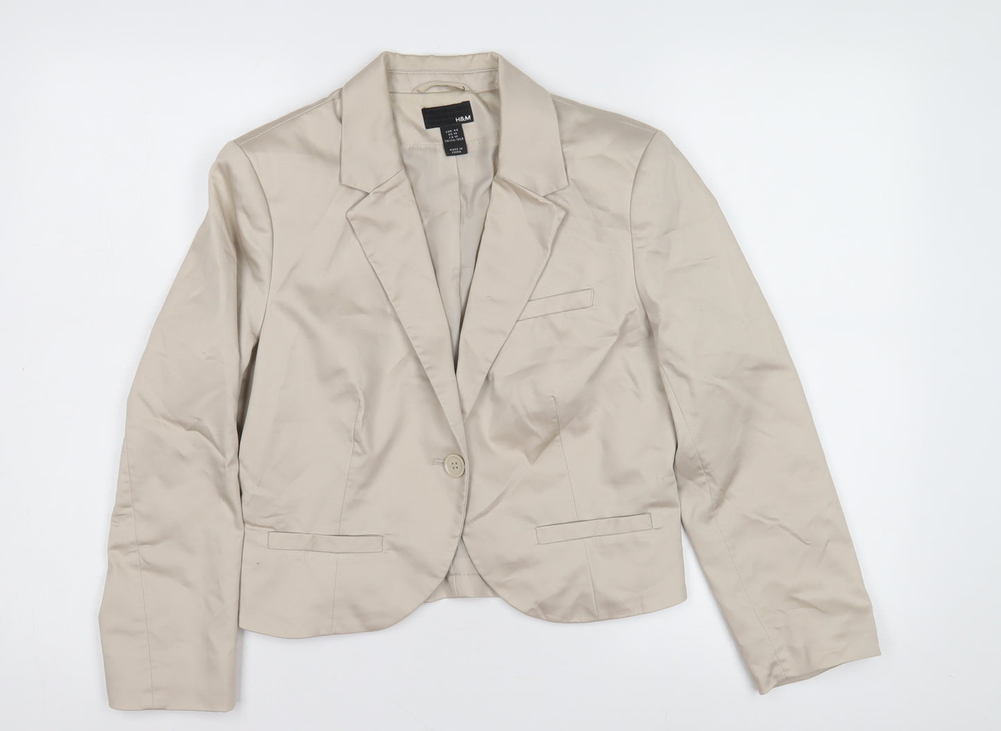 H&M Women's Beige Blazer Size 12