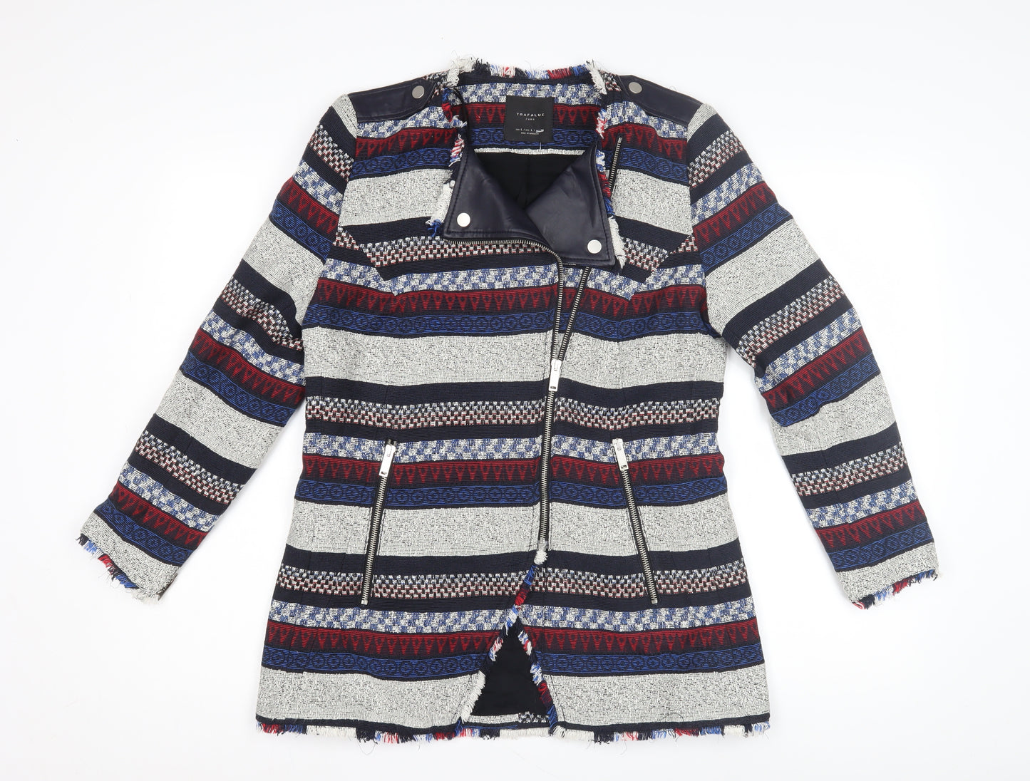 Zara Women's Multicoloured Bohemian Biker Jacket L