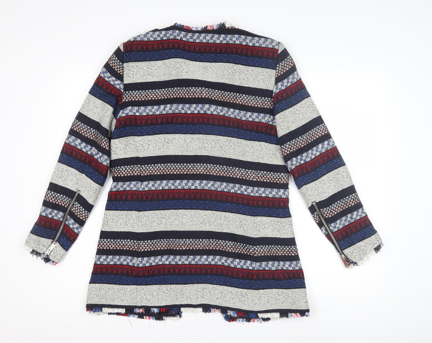 Zara Women's Multicoloured Bohemian Biker Jacket L