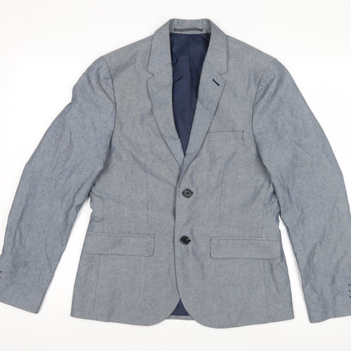 Marks and Spencer Men's Blue Blazer, Size 36 - Cotton Blend