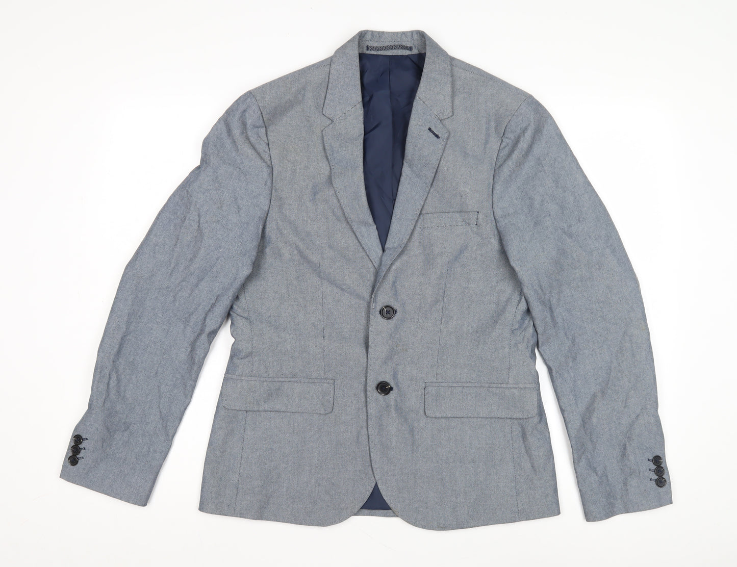 Marks and Spencer Men's Blue Blazer, Size 36 - Cotton Blend
