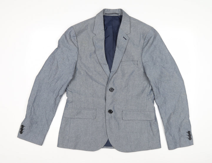 Marks and Spencer Men's Blue Blazer, Size 36 - Cotton Blend