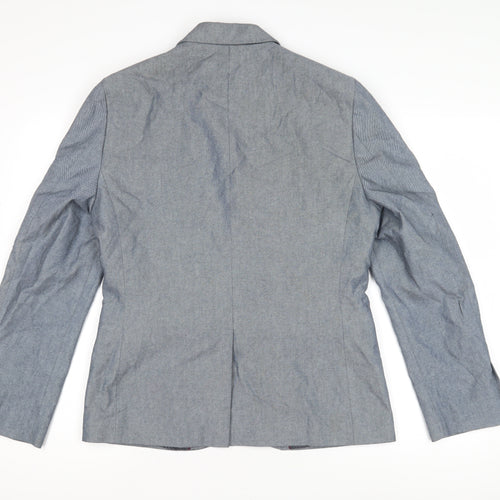 Marks and Spencer Men's Blue Blazer, Size 36 - Cotton Blend
