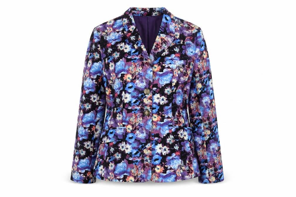 Front view of Amphora Women's Multicoloured Floral Blazer, size 14