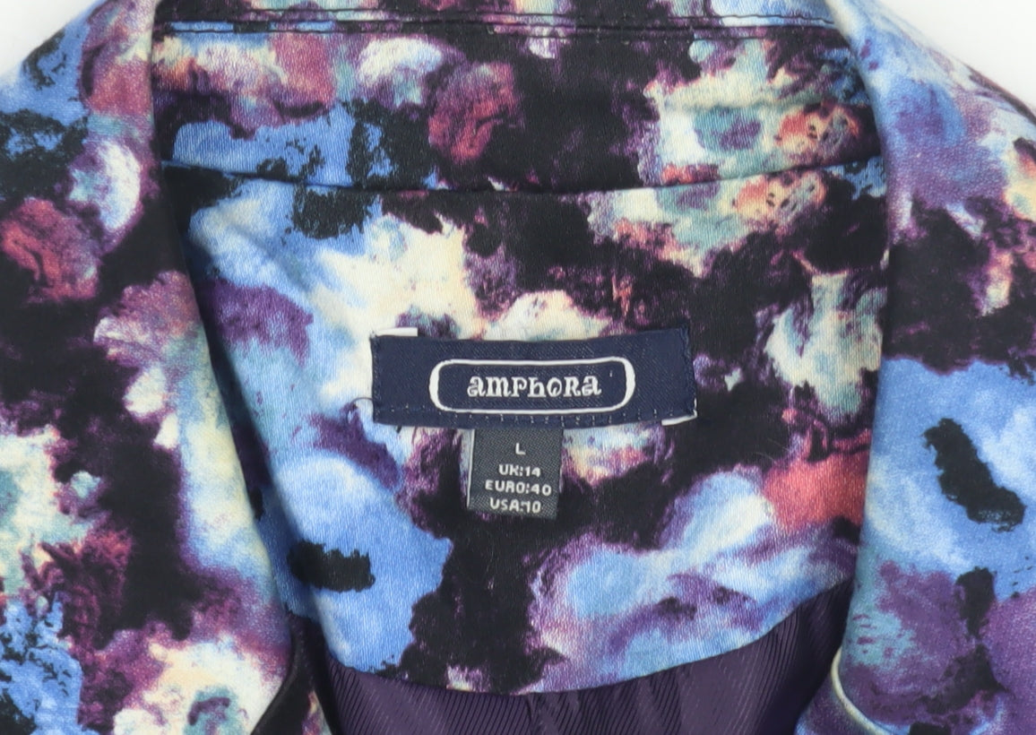 Amphora Women's Multicoloured Floral Blazer Size 14
