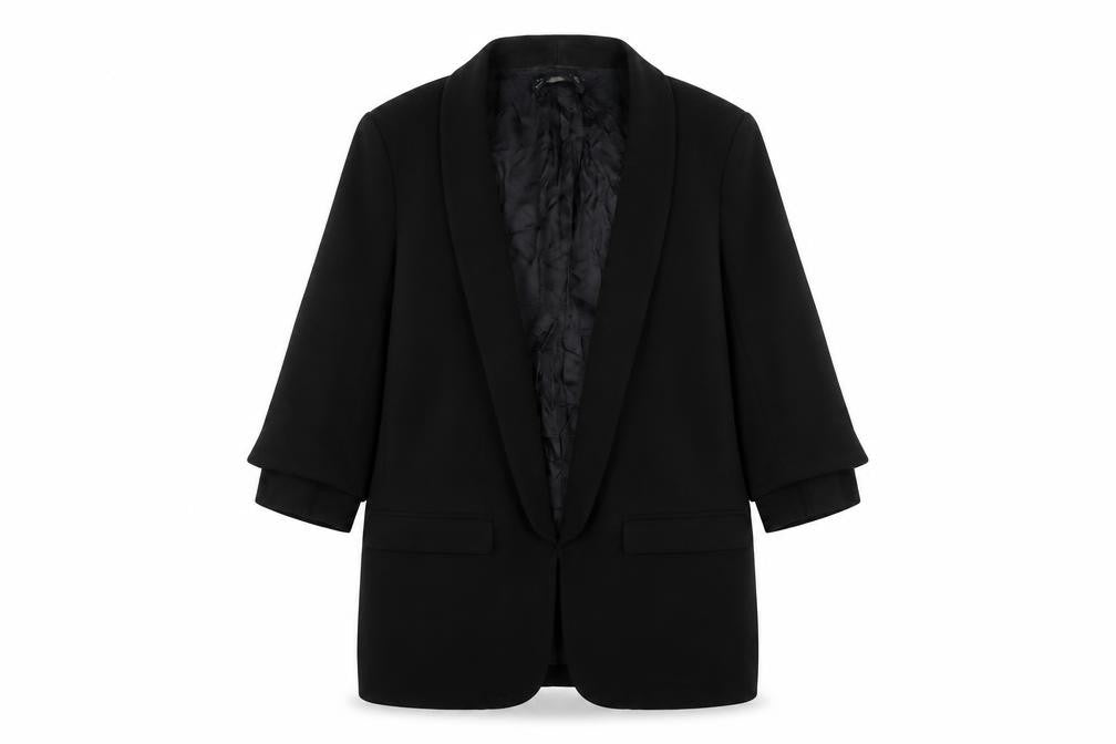 Front view of Zara Woman Black Overcoat, size L, Women's Formal Coat