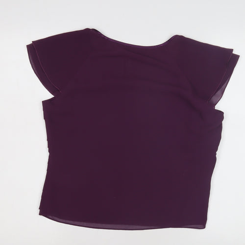 Jacques Vert Women's Purple Blouse, Size 12, Short Sleeve