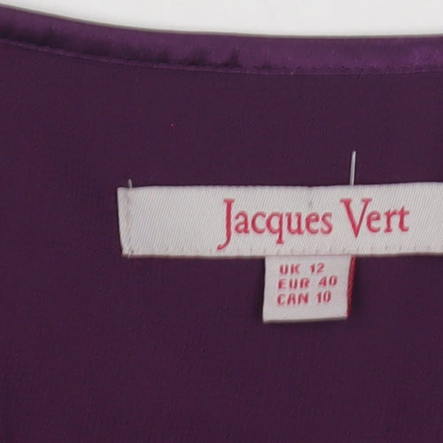 Jacques Vert Women's Purple Blouse, Size 12, Short Sleeve