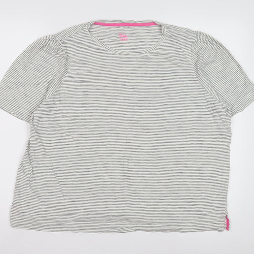 Boden Women's XL White Striped T-Shirt, Casual Style