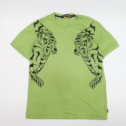 Iuter Men's Green M Animal Print T-Shirt