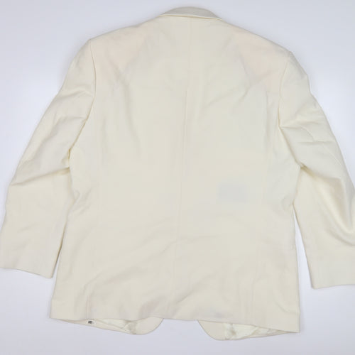 Racing Green Men's Ivory Shawl Lapel Blazer, 44 Short