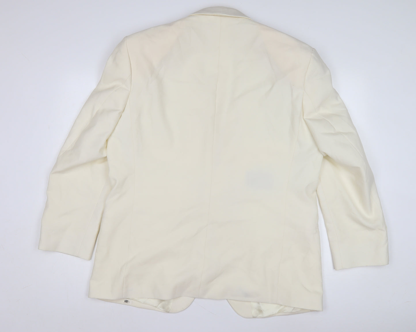 Racing Green Men's Ivory Shawl Lapel Blazer, 44 Short